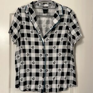 Disney Black and White Checkered Villains Top